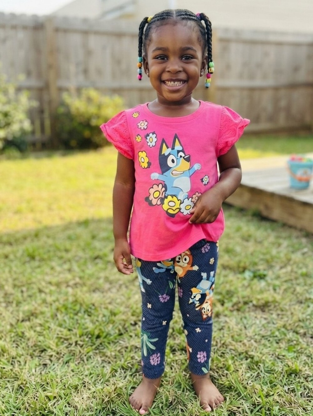 Bluey 3T Leggings Outfit - Pink and Navy